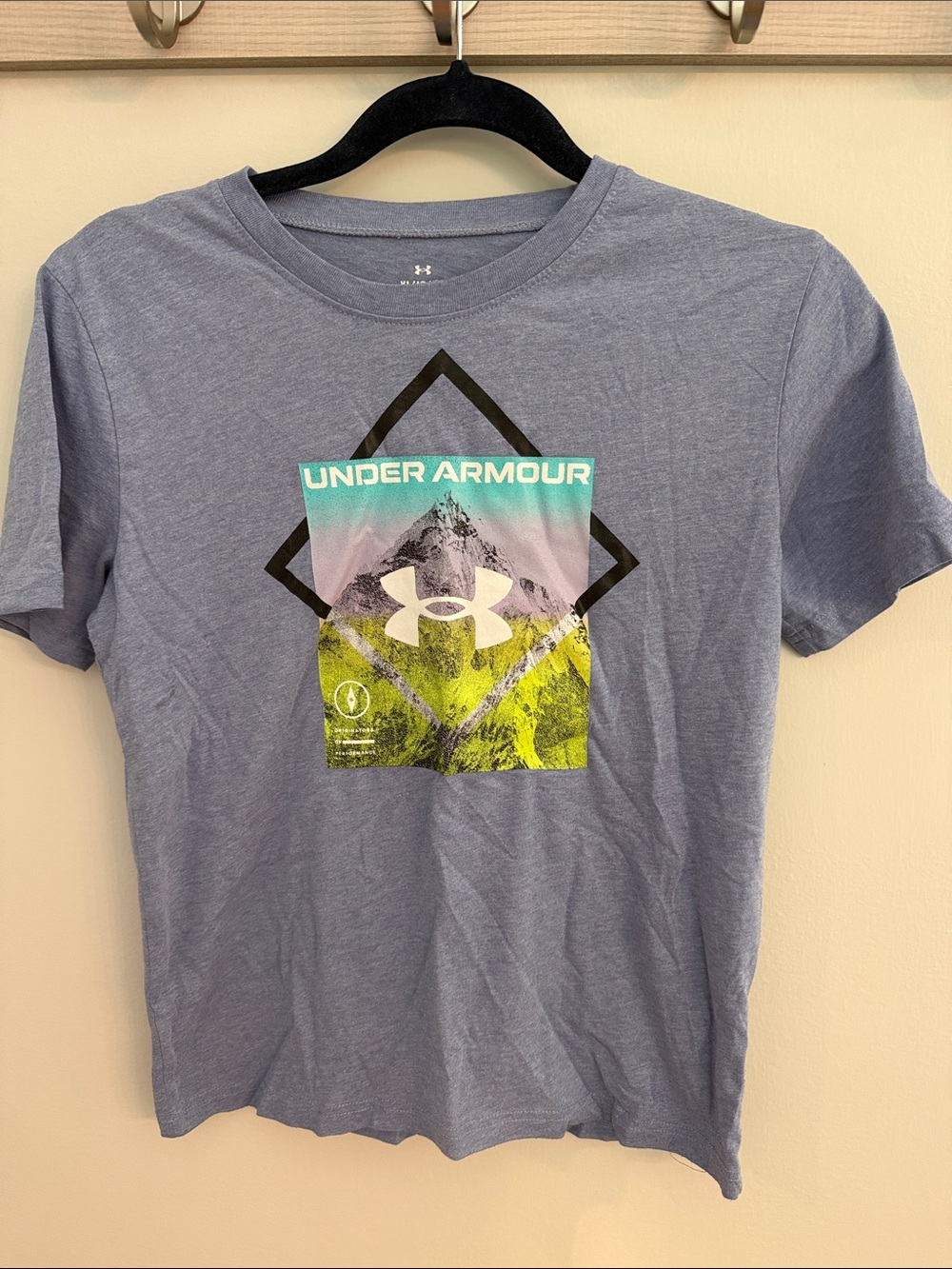 Under Armour Boys Heather Blue Graphic Short Sleeve Tee